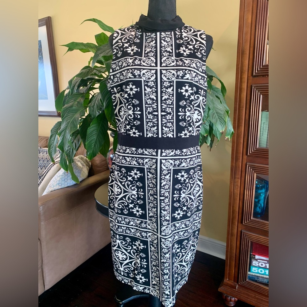 J. McLaughlin Women's Lynette Bainbridge Stretch Dress Black/White - Large